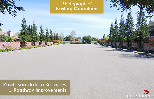 Photograph of Existing Conditions. Photo-realistic Design Visualization and Photosimulation Services for Roadway Improvements: I-5 and Otto Drive East, CalTrans, Stockton, CA
