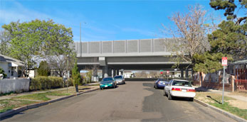 Photosimulations of proposed Viaduct Relocation for the I-70 East EIS Project - Filmore Street Location (thumbnail image - click for enlargements)